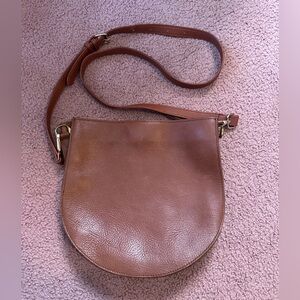 EUC Madewell Leather Crossbody Bag Brown Transport Saddlebag Adjustable Strap
